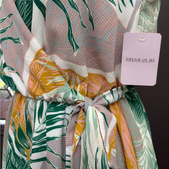 Dream of Me Tropical Leaf Print High Low Midi Wrap Dress - Picture 4 of 10